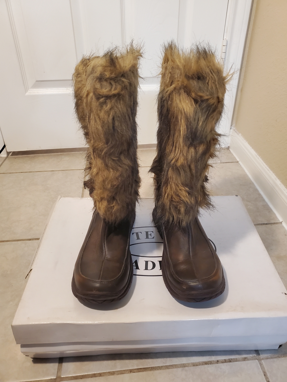 Steve Madden Brown Faux Fur Knee-High Boots